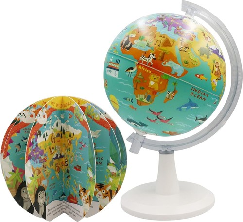 Exerz 20cm globe with book - with, a