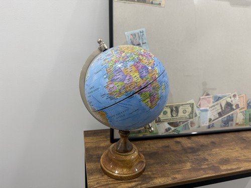 Antique world globe stainless - antique,