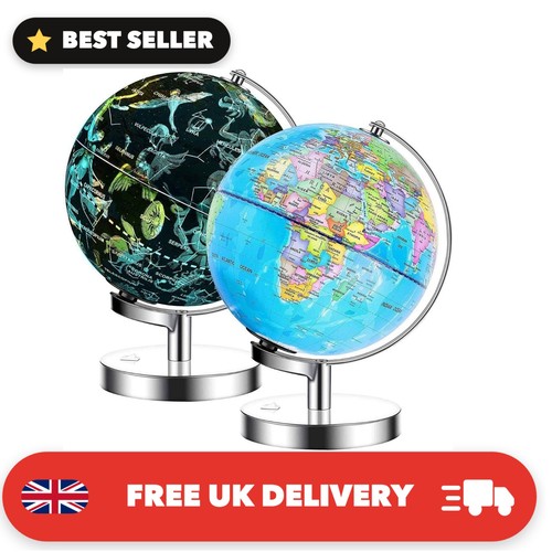 Illuminated world globe 23cm - illuminated,