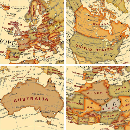 14cm antique world globe - world, with